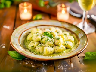 Potato Gnocchi with Creamy Pesto Sauce - 764710150