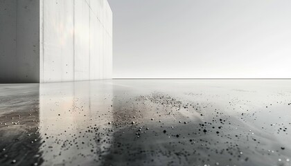 elevation of a clean polished concrete surace, white background, single object