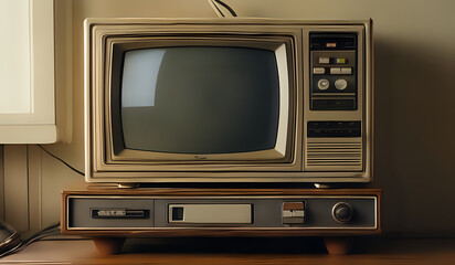 Abstract background with classic vintage tv retro style old television
