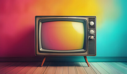 Abstract background with classic vintage tv retro style old television