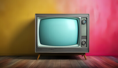 Abstract background with classic vintage tv retro style old television