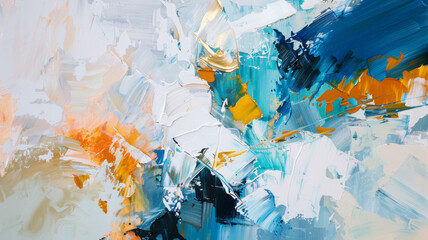 Abstract painting explodes with vibrant colors, a symphony of artistic expression on canvas.