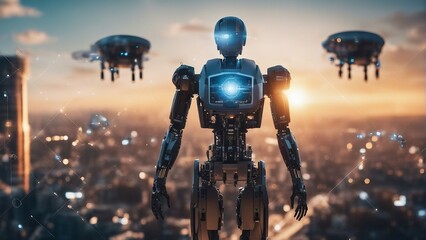 Generative AI. Embracing Tomorrow: The Rise of AI-Powered Robotics in Modern Society. The Dawn of AI-Powered Robotics in the Modern World. Machine Learning. Advanced technology. Future of humans.