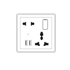 AC Power plug 2 and 3 Pin Multi Switched Socket Outlet with USB and Neons