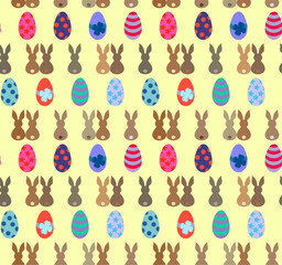 Easter egg and bunny pattern.