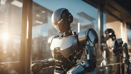 Generative AI. decentralized ledger, cryptographic, distribution network, immutable database, transaction data. AI helping humans everywhere. NFT, science fiction, bots, future technology