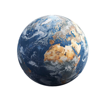 earth globe - vector cartoon illustration isolated on white background 3d render Generative AI