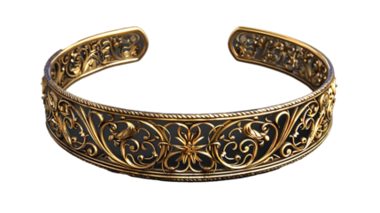 A dainty gold bracelet, adorned with intricate filigree work, wrapping around the wrist like a whisper of luxury