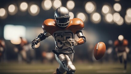 Generative AI. AI in Daily Life: Enhancing Everyday Experiences with Smart Technology. Empowering Humanity: AI Everyday Impact Unveiled in Captivating Imagery. Robots playing American football, rugby.
