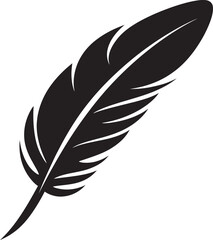 Obraz premium Minimalist Feather Icon Clean Logo Concept Feather Vector Graphic Elegant Logo Design