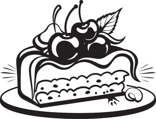 Sweet Symphony Logo of Cake with Berries Berry Bonanza Vector Graphics of Cherry Berry Cake