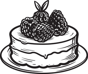 Divine Confection Summertime Cake Vector Graphics Cherry Berry Delight Vector Cake Logo