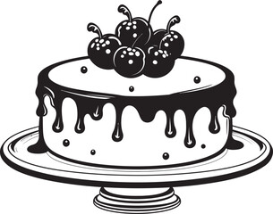 Delectable Delight Cake with Berries Vector Design Cherry Berry Symphony Vector Graphics of Sumptuous Cake