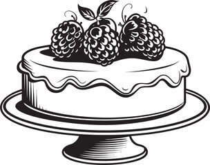 Luscious Temptation Cherry Berry Cake Vector Icon Cherry Berry Fantasy Vector Design of Delicious Cake