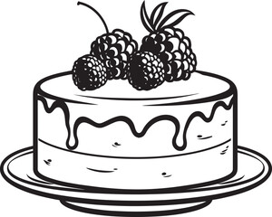 Indulgent Pleasure Icon of Delicious Cake with Berries Sweet Symphony Cherry Berry Cake Vector Graphics