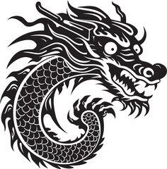 Celestial Majesty Chinese New Year Dragon Vector Logo Imperial Prosperity Vector Icon for Chinese New Year Dragon