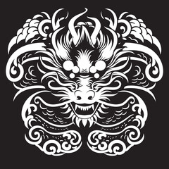 Golden Dragon Vector Graphics for Chinese New Year Celebration Majestic Serpent Dragon Design for Lunar New Year