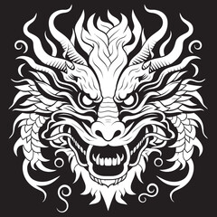 Fototapeta premium Lunar Prosperity Vector Icon for Chinese New Year Dragon Majestic Dragon Majesty Chinese New Year Vector Logo