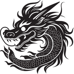 Cultural Dragon Majesty Chinese New Year Vector Graphics Imperial Prosperity Vector Emblem for Chinese New Year Celebration