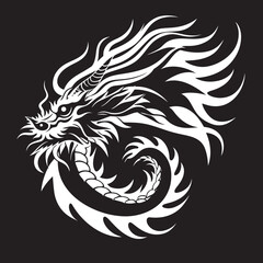 Majestic Serpent Blessings Vector Emblem for Chinese New Year Cultural Dragon Dance Chinese New Year Vector Logo