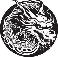 Regal Dragon Majesty Chinese New Year Vector Logo Golden Lunar Elegance Vector Icon for Dragon Lunar New Year