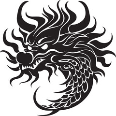 Imperial Lunar Majesty Vector Icon for Dragon Lunar New Year Lunar Serpent Prosperity Chinese New Year Vector Graphics