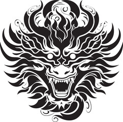 Cultural Dragon Dance Chinese New Year Vector Logo Imperial Lunar Majesty Vector Icon for Dragon Lunar New Year
