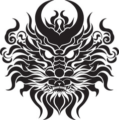 Golden Lunar Elegance Vector Icon for Dragon Lunar New Year Majestic Dragon Prosperity Chinese New Year Vector Graphics