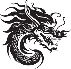 Majestic Guardian Vector Icon for Lunar New Year Celebration Dragons Legacy Chinese New Year Dragon Vector Graphics