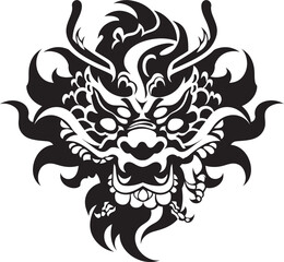 Imperial Majesty Dragon Vector Icon for Lunar New Year Dragons Blessing Chinese New Year Vector Graphics