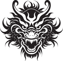 Celestial Dragon Chinese New Year Vector Logo Design Imperial Majesty Dragon Vector Icon for Lunar New Year