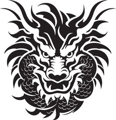Celestial Majesty Lunar New Year Dragon Vector Logo Serpentine Celebration Vector Icon for Chinese New Year Dragon