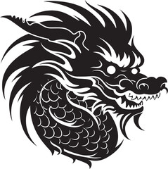 Serpentine Splendor Chinese New Year Vector Graphics Dragons Prosperity Lunar New Year Dragon Vector Logo