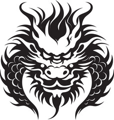 Serpentine Celebration Chinese New Year Dragon Vector Logo Majestic Dragon Dance Vector Design for Lunar New Year