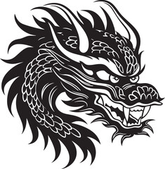 Obraz premium Celestial Majesty Chinese New Year Dragon Vector Graphics Serpentine Celebration Vector Logo Design for Lunar New Year Dragon