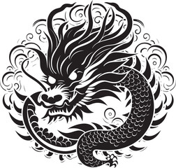 Imperial Elegance Vector Graphics for Chinese New Year Dragon Dance Celebration Chinese New Year Vector Icon