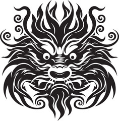 Fototapeta premium Regal Splendor Chinese New Year Vector Icon Serpentine Celebration Chinese New Year Dragon Vector Logo