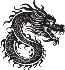 Dragon Dance Delight Vector Design for Lunar New Year Celebration Celestial Majesty Chinese New Year Dragon Vector Logo