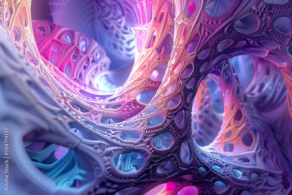 Wall mural imaginative fractal patterns, surreal abstract background