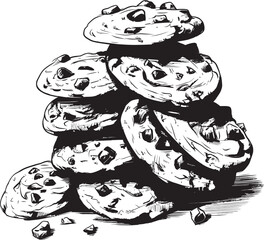 Cookie Wonderland Vector Logo Featuring Whimsical Treats Heavenly Morsels Vector Icon Set of Heavenly Cookies