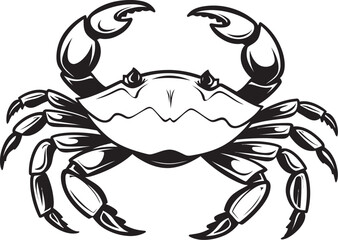 Nautical Nobility Thick Outline Crab Icon Harbor Herald Vector Crab Graphics with Bold Outline