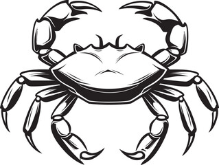 Oceanic Overlord Bold Crab Outline Graphics Seaside Sovereignty Crab Vector Logo with Thick Lines