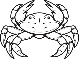 Seaside Sovereignty Crab Vector Logo with Thick Lines Nautical Nobility Thick Outline Crab Icon