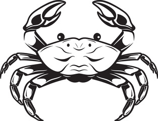 Shellfish Sovereignty Thick Line Crab Logo Icon Seafaring Sentinel Vector Crab Graphics with Bold Lines