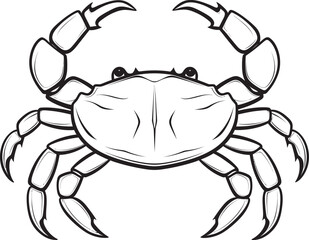 Oceanic Overlord Bold Crab Vector Graphics Coastal Crown Vector Crab Icon with Thick Outline