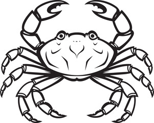 Coastal Commander Vector Crab Icon with Thick Outline Clawed Conquest Crab Thick Outline Graphics