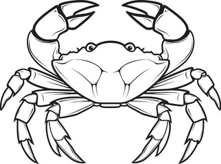 Seafaring Sovereign Crab Vector Design with Thick Lines Shellfish Sentinel Thick Outline Crab Icon