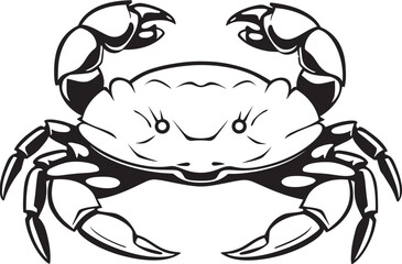 Coastal Crest Bold Line Crab Graphics Seafaring Sovereign Crab Vector Design with Thick Lines