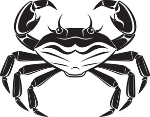Coastal Charm Crab Vector Design with Thick Lines Seaside Sentinel Thick Outline Crab Icon