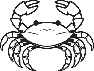 Seaside Sovereignty Bold Outline Crab Vector Logo Maritime Majesty Thick Line Crab Icon